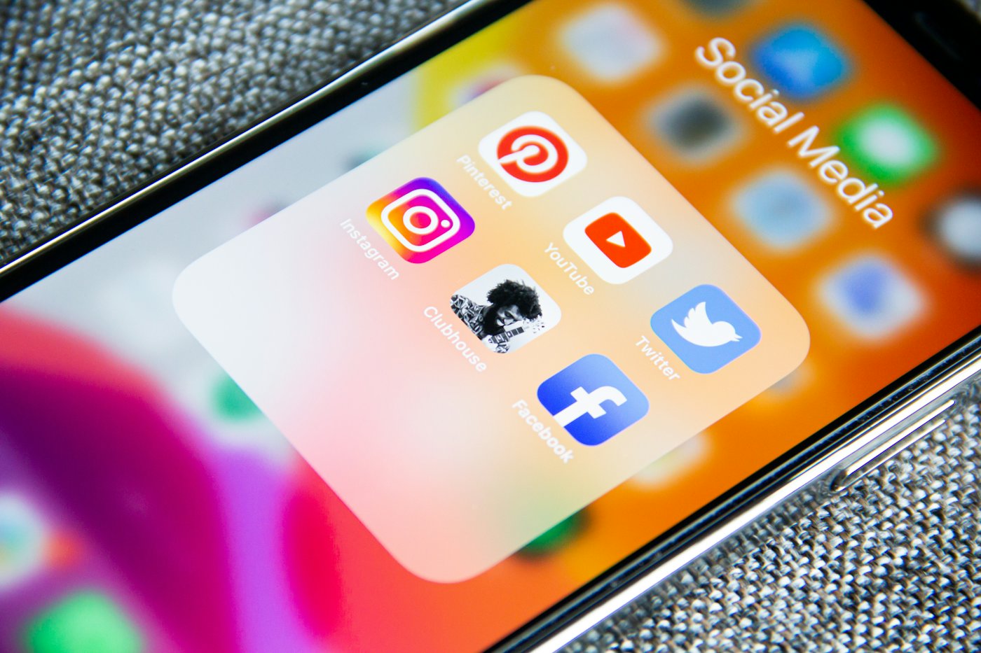 A phone screen showing social media apps